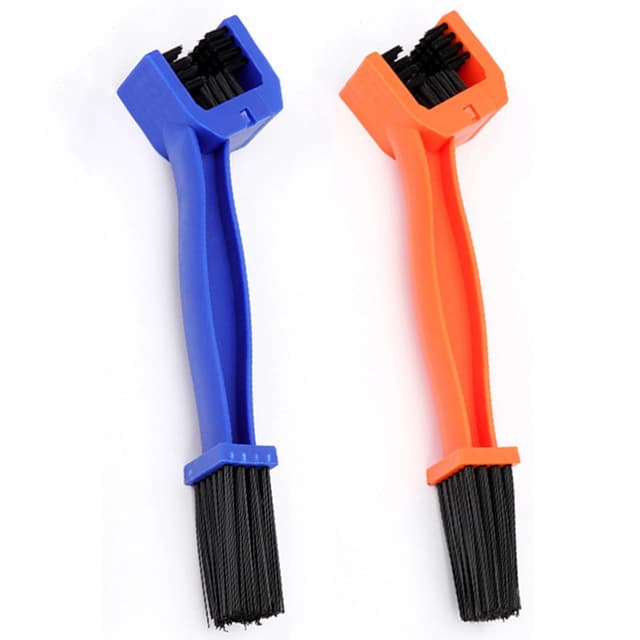 Ketten Reinigungsbürsten 2 Stück Kettenreiniger Bürste Set Kettenreinigung kettenbürste Sauberen Bürsten zum Reinigen für Auto- Motorrad-, Fahrrad- oder Rollerketten Chain Cleaner Brush (Blau Orange)