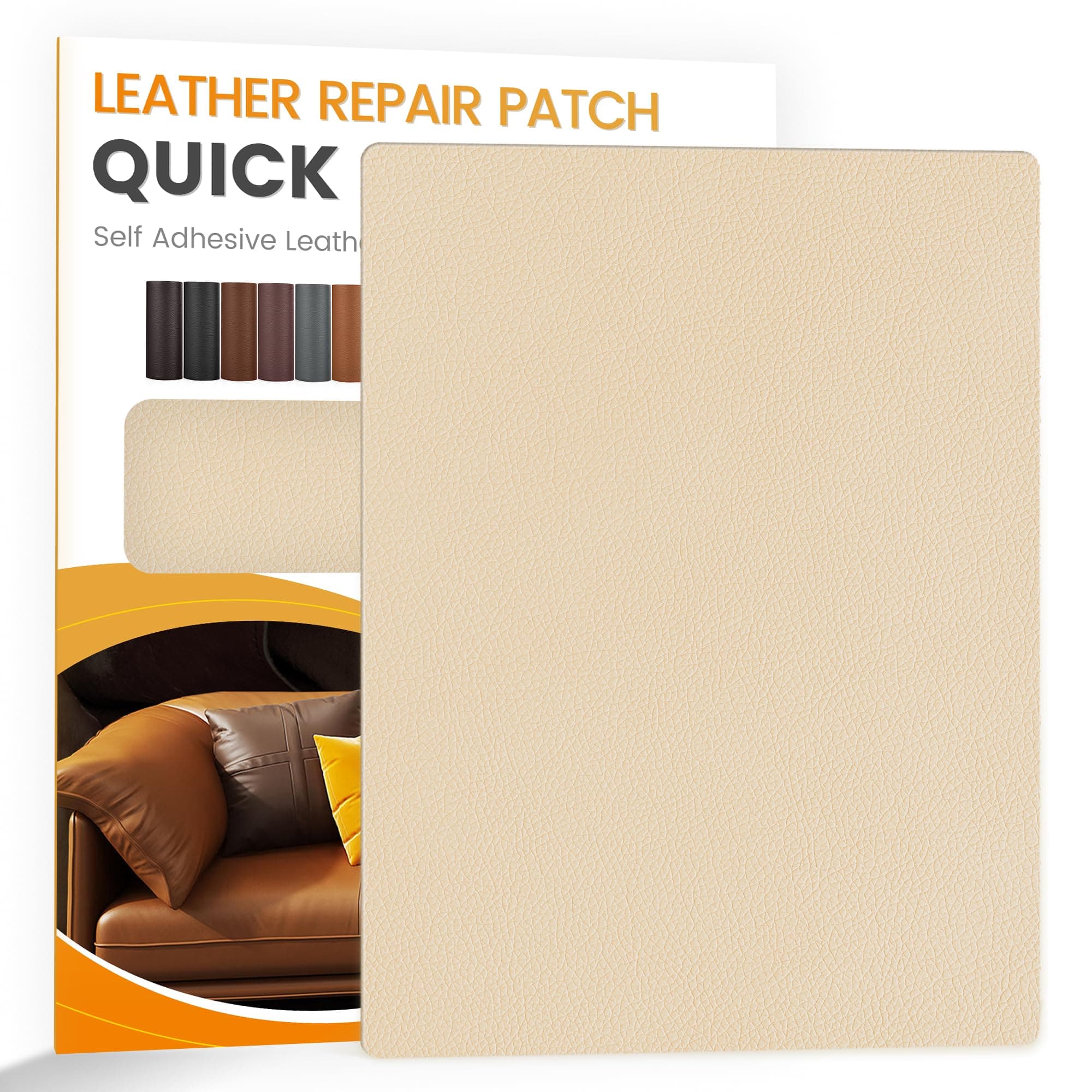 YAFLC kunstleder selbstklebend Beige, 21 x 28cm leder patch selbstklebend, kunstleder reparaturset für couch Autositz Sofa Möbel Leder Reparatur Jacken und Renovierung 21x28cm Beige