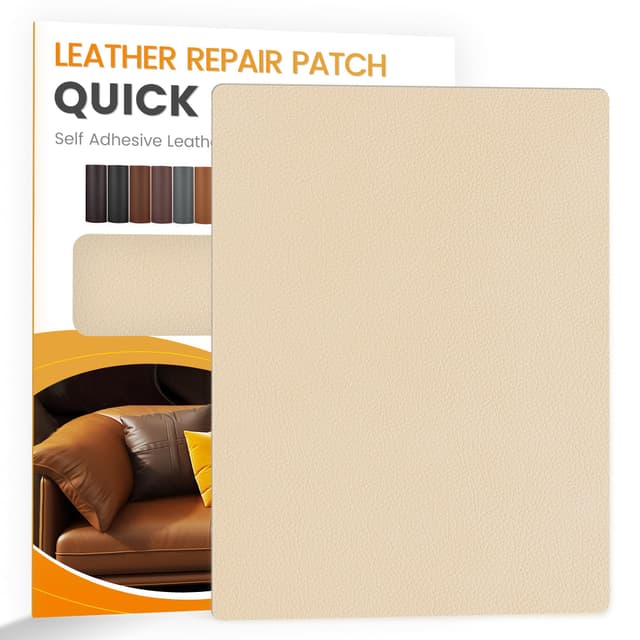 YAFLC kunstleder selbstklebend Beige, 21 x 28cm leder patch selbstklebend, kunstleder reparaturset für couch Autositz Sofa Möbel Leder Reparatur Jacken und Renovierung 21x28cm Beige
