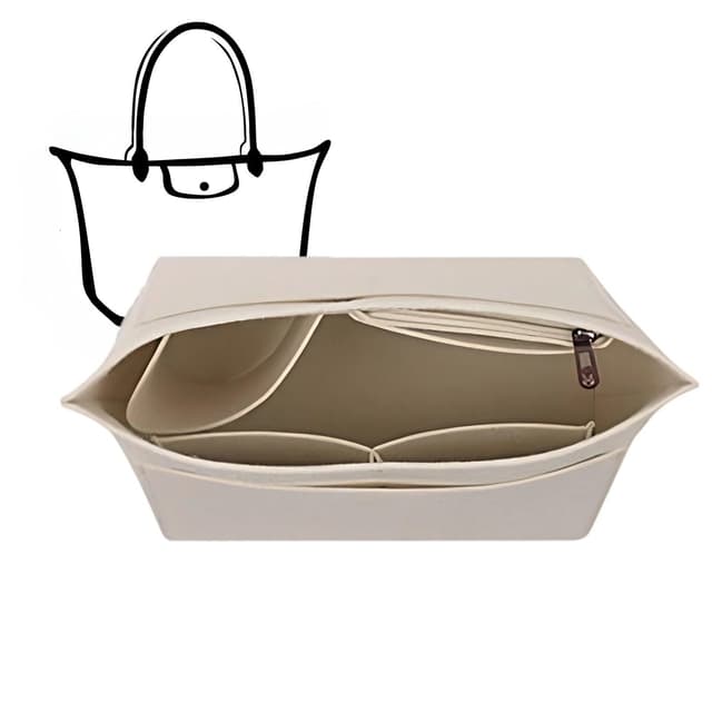 Charinor Premium Taschen Organizer für Longchamp, Taschenorganizer L aus Filz(BeigeL) L Beige