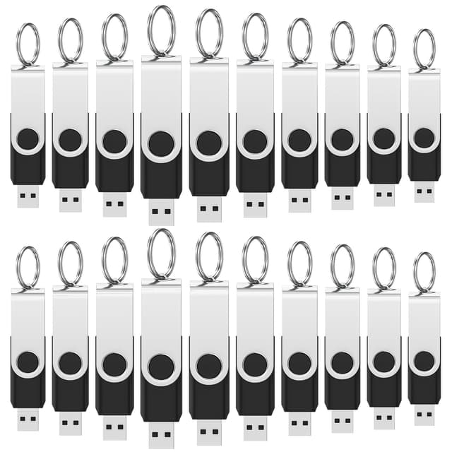 USB Stick 1GB 100 Stück, WOOOLKEN USB 2.0 Speicherstick Memory-Stick 100er Pack 1GB Pendrives(schwarz) 1GB 100 Stück-Schwarz