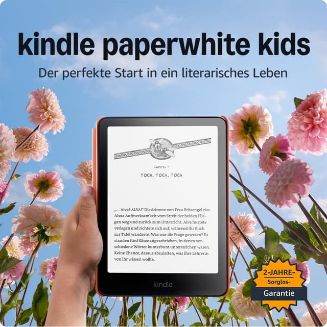 Amazon Kindle Paperwhite Kids (16 GB) – Größeres, blendfreies 7-Zoll-Display – Mit Kindle lesen Kinder durchschnittlich mehr als mehr als 45 Minuten – Tiefsee-Design