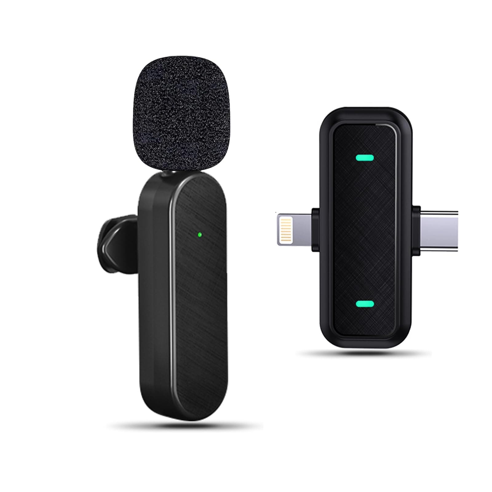 Bayanbulu Kabelloses Lavalier-Mikrofon für iPhone, iPad, Android-Handy, Mini-Mikrofon für Videoaufnahmen, TikTok, Vlog, YouTube, Rauschunterdrückung, Plug-Play Clip on Microphone (1er-Pack) Black-H16-1pc