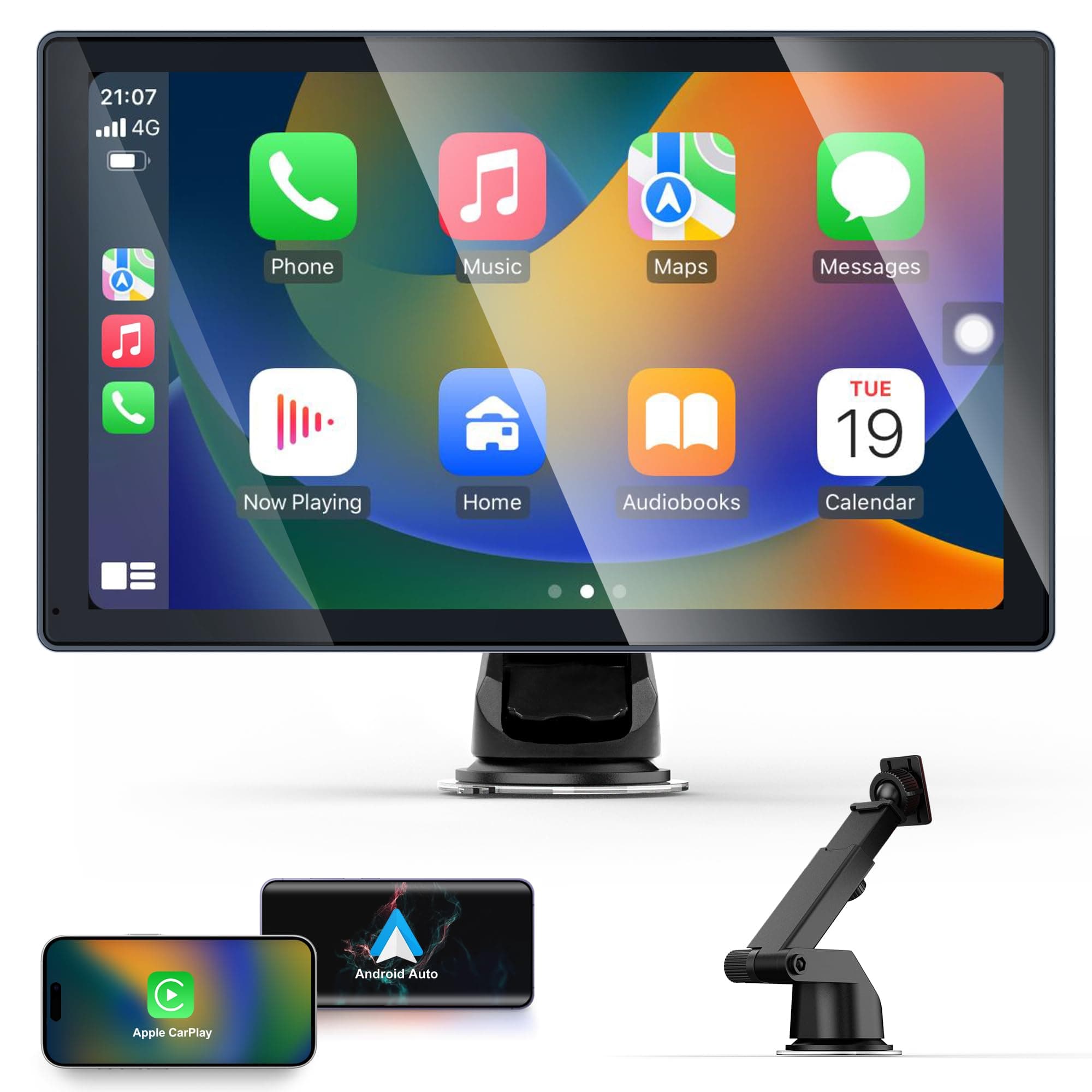 Carplay Display FüR Apple Car Play und Android Auto, 9 Zoll Touchscreen-Display FüR Carplay-Radio, Drahtlose in-Car-Wiedergabe Mit Siri/Googlee Assistant FüR Die Meisten Fahrzeuge
