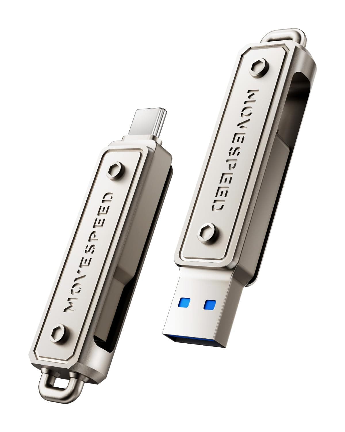 MOVE SPEED 256GB USB Stick – Dual-Laufwerk Typ C + USB 3.2 Stick mit 400 MB/s, Hochgeschwindigkeits Externe SSD Kompatibel mit Thunderbolt 4 für iPhone16 Serie, Android Phone, MacBook/Pro/Air und mehr