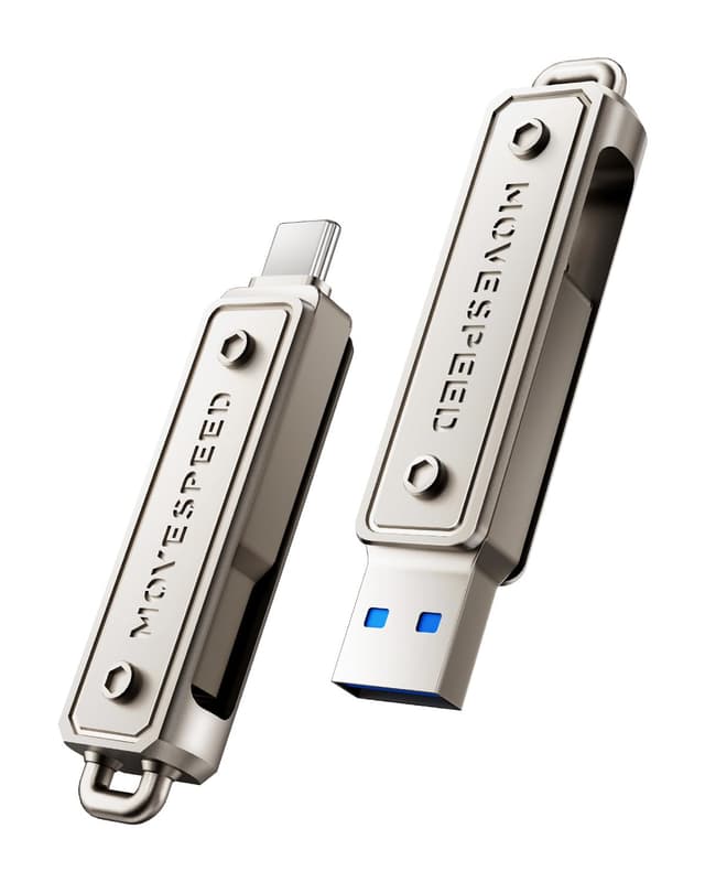 MOVE SPEED 256GB USB Stick – Dual-Laufwerk Typ C + USB 3.2 Stick mit 400 MB/s, Hochgeschwindigkeits Externe SSD Kompatibel mit Thunderbolt 4 für iPhone16 Serie, Android Phone, MacBook/Pro/Air und mehr