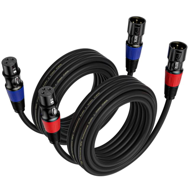 EBXYA XLR Kabel XLR auf XLR Mikrofonkabel 5M 2 Pack 3-Pin symmetrisches XLR Lautsprecherkabel, Stecker auf Buchse Mehrfarbiges Mikrofonkabel für Mikrofon Mixer Podcast, DMX 5M 2Pack