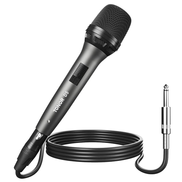 TONOR Dynamisches Mikrofon, Gesangsmikrofon zum Singen, tragbares Karaoke Maschine Anlage, Nieren-Studiomikrofon mit 4,5M XLR, Mikro mic für Fernseher/Studio/Mixer und Outdoor-Aktivitäten