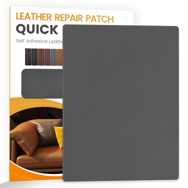 YAFLC kunstleder selbstklebend Dunkegrau, 21 x 28cm leder patch selbstklebend, kunstleder reparaturset für couch Autositz Sofa Möbel Leder Reparatur Jacken und Renovierung 21x28cm Dunkegrau