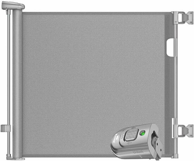 KIDIZ® Treppenschutzgitter Türschutzgitter ausziehbar 0-180CM | kindersicheres Treppengitter für Babys & Haustiere | Schutzgitter für Treppen & Türen Absperrgitter inkl. Bodenanker & Montagezubehör 0-180cm Hellgrau