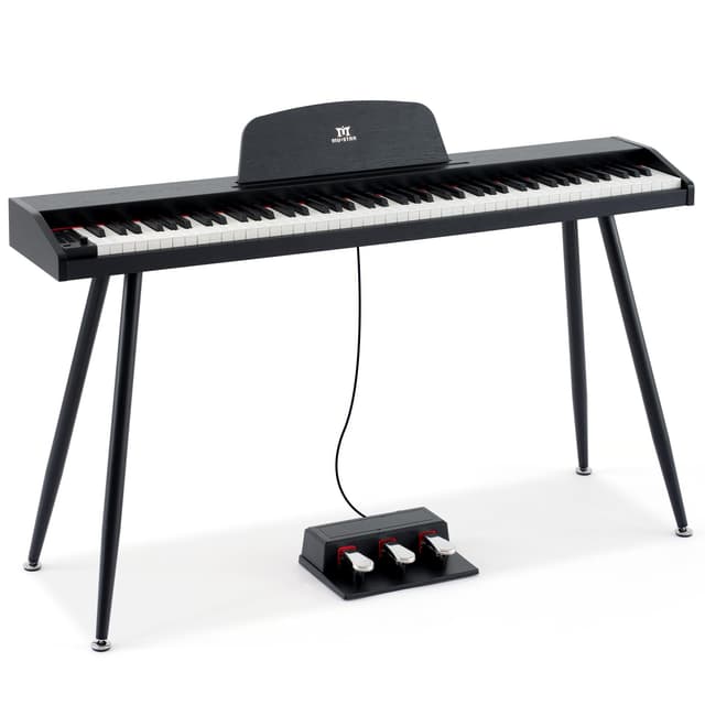 MUSTAR 88 Tasten Digital Piano für Anfänger, Keyboard Piano Volle Größe mit 3 Pedaleinheiten, Portable E-Piano, Home Digital Piano mit MIDI-USB und Ständer, Schwarz