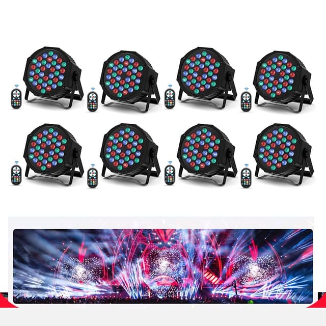 8 Stück Led par licht 36 RGB disco licht mit Fernbedienung DMX512 Bühnenlichter Auto/Sound/Master-slave DJ licht für Party Bar Band Konzert Halloween Weihnachten Hochzeit Rgb 8 Stück