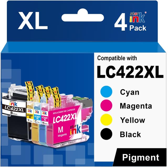 Starink LC422XL Patronen Kompatibel für Brother LC422XL LC422 LC 422 XL LC-422XLVAL Multipack für Brother MFC-J5740DW,MFC-J5340DW, MFC-J5345DW,MFC-J6540DW, MFC-J6940DW,Schwarz, Cyan, Magenta, Gelb lc422xl-4