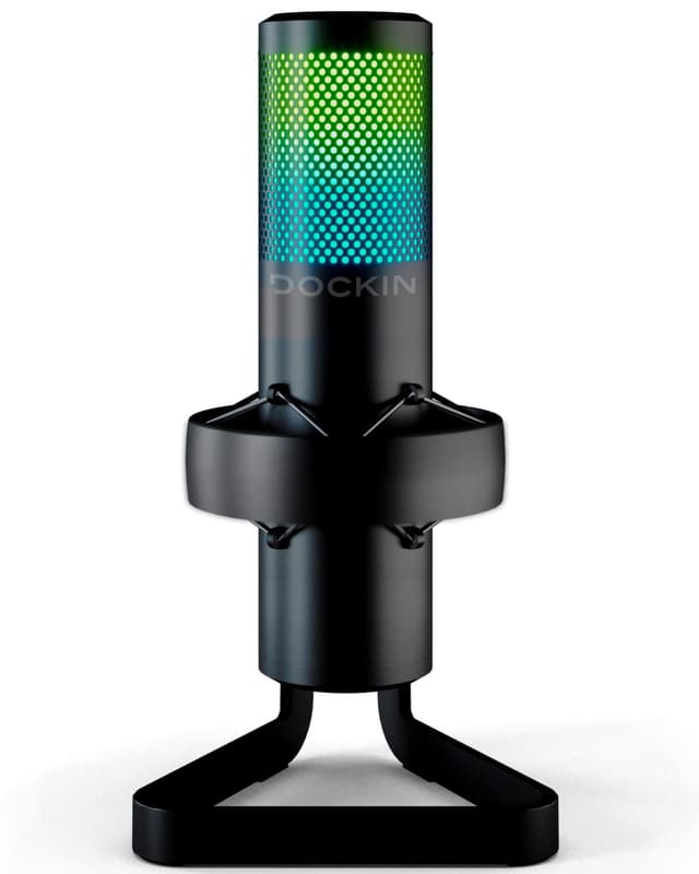 DOCKIN® MP3000 Kondensator Mikrophon für PC, Gaming, Podcast & Streaming - USB Standmikrofon für Aufnahmen - Mikrofon mit schwerem Ständer [Volle Ausstattung & Beste Klangqualität] - Microphone PC MP3000 Premium Mikro (130dB)