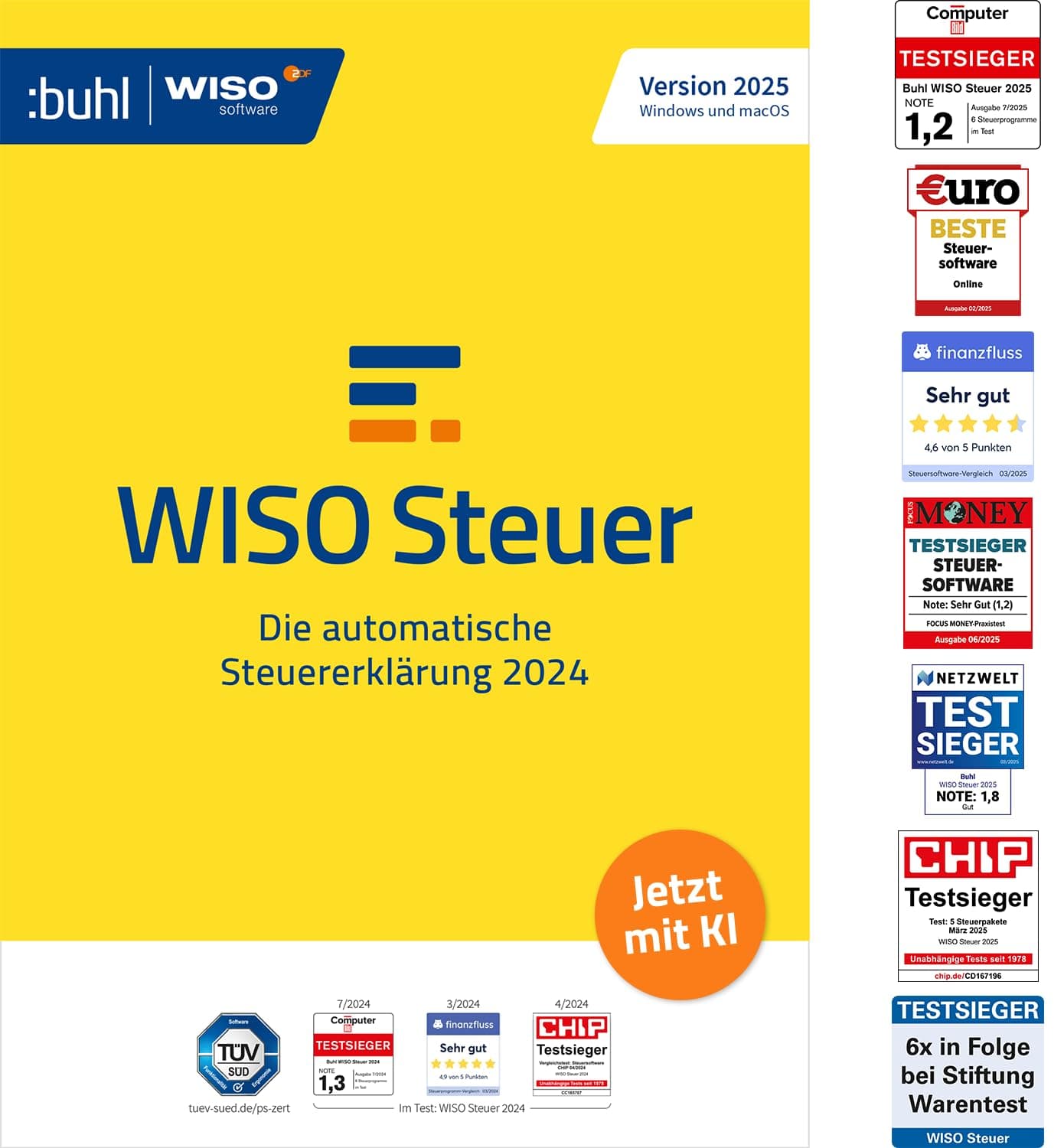 WISO Steuer 2025 (für Steuerjahr 2024) Für Windows, Mac, Smartphones und Tablets | Digitaler Download WISO Steuer 2025 (für Steuerjahr 2024) Aktivierungscode per E-Mail