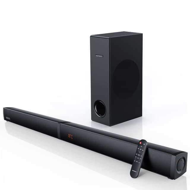 MEREDO 180W 2.1 Soundbar 2-in-1 Abnehmbare Soundbar für tv geräte mit 5,25'' Subwoofer unterstützt ARC/BT 5.0/Optisch/AUX, 5 EQ (Höhen & Bässe) 3D-Surround-Sound für Heimkino-94cm NEIN Unterstützt USB TO PC