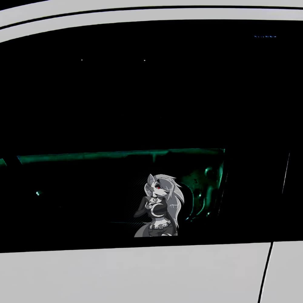 Helluva Boss Loona Furry Auto-Aufkleber – Anime Peeker Sticker 13 cm – Hochwertiger Manga Fanartikel für Autos, Laptops & mehr