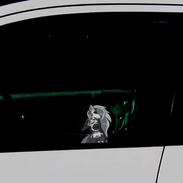 Helluva Boss Loona Furry Auto-Aufkleber – Anime Peeker Sticker 13 cm – Hochwertiger Manga Fanartikel für Autos, Laptops & mehr