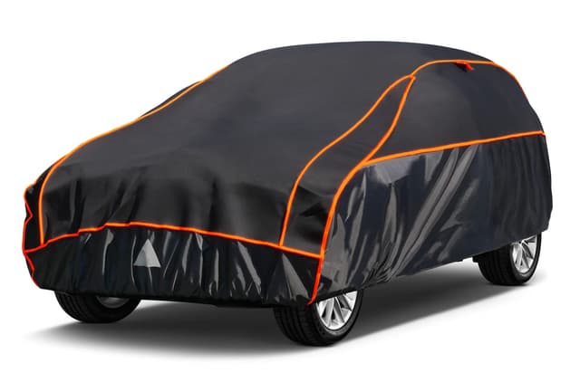 kayme Hagelschutzplane Auto Autoabdeckung Wasserdicht Atmungsaktiv. SUV Hagelschutzgarage, Abdeckplane für Hagel Sonne Regen Schutz, Hagelschutz vollgarage für 4X4 (460 bis 490cm) Schwarz H7-SUV-460 bis 490 cm Schwarz