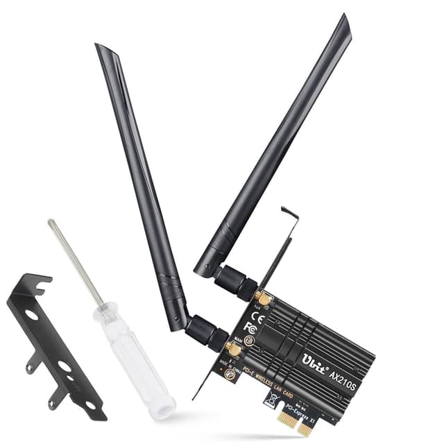 Ubit WLAN Karte, Intel Dreiband Bis zu 5400Mbit/s WLAN Karte mit Bluetooth 5.2 6GHz / 5GHz / 2.4GHz PCIe, MU-MIMO, OFDMA, Extrem Low Latency Unterstützung Win10 / 11 Intel-Chip | 5400Mbps+Bluetooth5.2(Mit Kühlkörper)