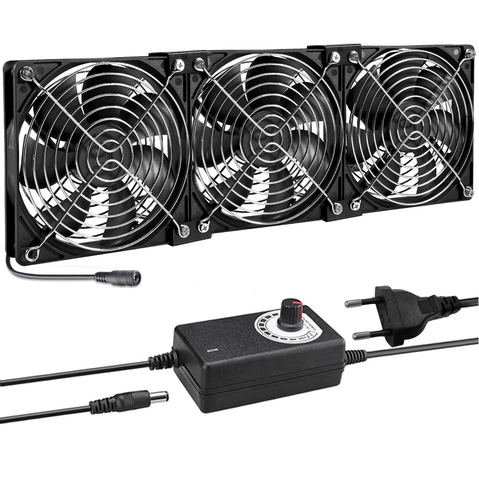 Joycabin 120mm Gehäuselüfter, 12V lüfter, Computer Lüfter mit Geschwindigkeitskontrolle, PC Lüfte, Bürstenlos Kühlung Lüfter PC Lüfter für PC Computer Laptop, TV Box, AV Kabine, Router (3) 3 x 120mm Lüfter