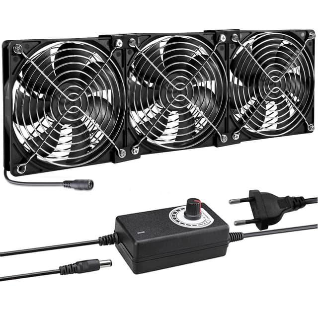 Joycabin 120mm Gehäuselüfter, 12V lüfter, Computer Lüfter mit Geschwindigkeitskontrolle, PC Lüfte, Bürstenlos Kühlung Lüfter PC Lüfter für PC Computer Laptop, TV Box, AV Kabine, Router (3) 3 x 120mm Lüfter