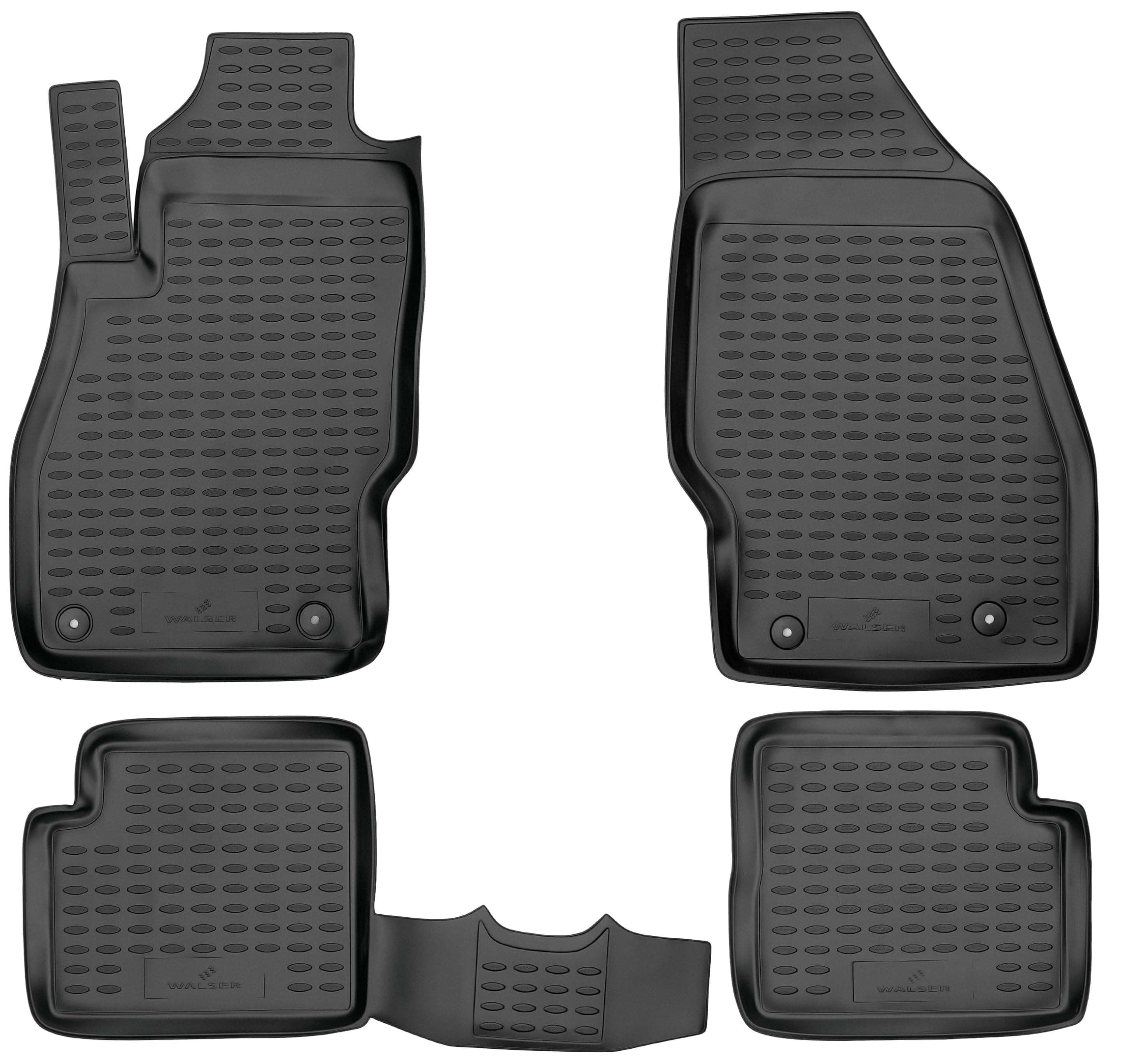 WALSER XTR Gummi Fussmatten Auto für Opel Corsa D 2006-2014, 100% passgenaue Auto Fußmatten, robuste Universal Fußmatte Auto, Gummimatten Auto, Auto Fussmatten Gummi, Auto Gummimatten Corsa D: 2006 - 2014