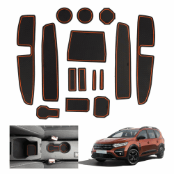 GAFAT Dacia Jogger Hybrid/Extreme 2022-2024 2025 Antirutschmatten, Jogger 2024 Gummimatten, Mittelkonsole Matten, Türnaht Matten, Dacia Jogger Zubehör (Orange) orange 1