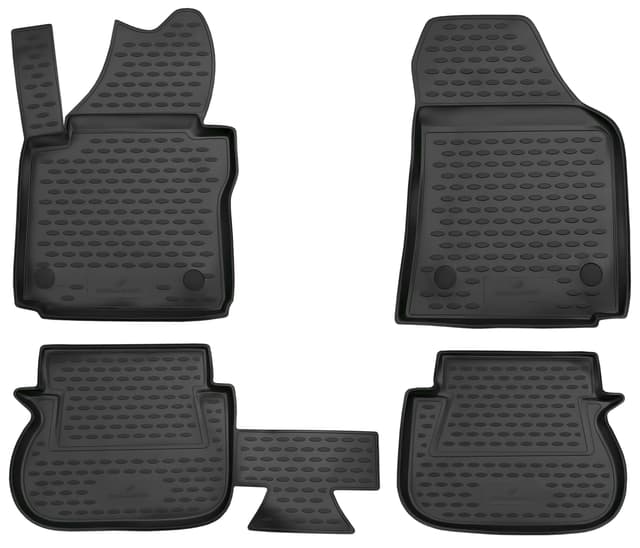 WALSER XTR Gummi Fussmatten Auto für VW Caddy Life 2004-2015, 100% passgenaue Auto Fußmatten, robuste Universal Fußmatte Auto, Gummimatten Auto, Auto Fussmatten Gummi, Auto Gummimatten Caddy Life: 2004 - 2015