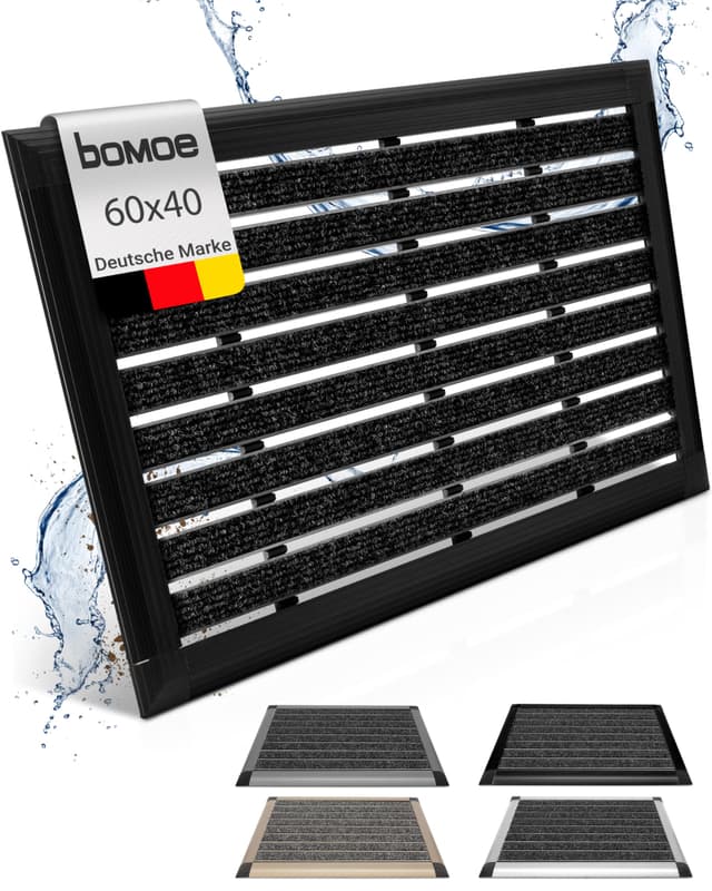 bomoe Fussabtreter Aussenbereich Alu Fußmatte 40x60 cm AluGant Haustür Fußabtreter Außen Schuhabstreifer– Eingangsmatte Alu-Fußmatten Fußabstreifer Aussen Abtreter Fußmatte Außen Anthrazit 40 x 60 cm (Rechteckig) Anthrazit