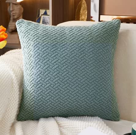 MINGPINHUIUS Kissenüberzug, 1 Stück, 45 x 45 cm, einfarbig, weicher Stretch-Kissenbezug, quadratisch, für Couch, Sofa, Heimdekoration, grünes Webmuster Kissenbezug Grün