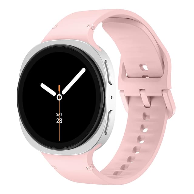 Silikon Sportarmband für Samsung Galaxy Watch 8/8 Classic Armband 40mm 44mm 46mm Herren Damen,Weich Wasserdicht Silicone Band Sport Loop Einstellbar Ersatzarmband für Samsung Watch 8/8 Classic Strap 03-Offizielles Pink