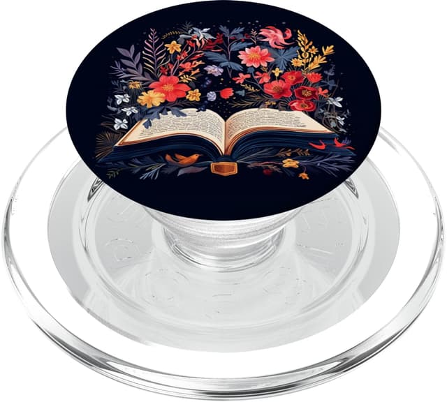Bücherwurm Blumen Avid Reader Floral Buch Lesen Nerd PopSockets PopGrip für MagSafe Magnetisch PopGrip