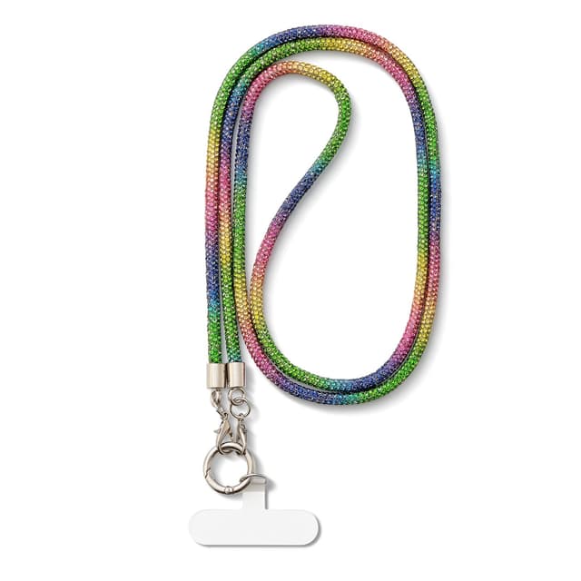 AOKSUNOVA Schlüsselband Glitzer Handykette Bunt Handyband Glitzer Strass Handykette Zum Umhängen Bunt-14