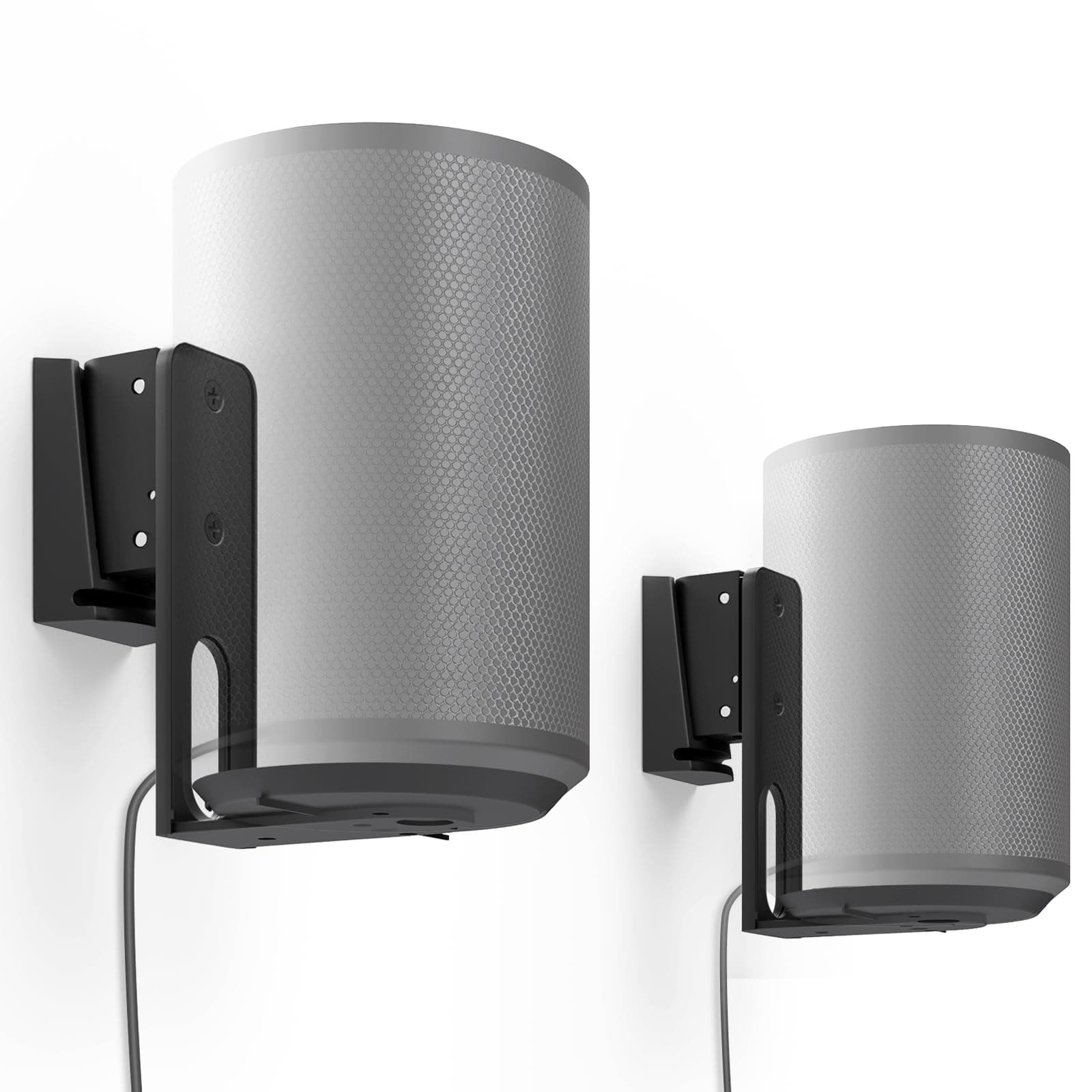 PUTORSEN Lautsprecher Wandhalterung Halterung für Sonos Era 100,Schwenkbar/Neigbar/Kabelmanagement Wandhalterung Lautsprecher für Besser Audiogenuss,hält bis zu 3kgs (2 Halterung,schwarz) Schwarz Doppelpack