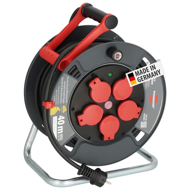 Brennenstuhl Professional Kabeltrommel 300 KU 4100 (40m Kabel in schwarz, aus Spezialkunststoff, Baustelleneinsatz und ständiger Einsatz im Außenbereich, Made in Germany) KU 4100 Grau