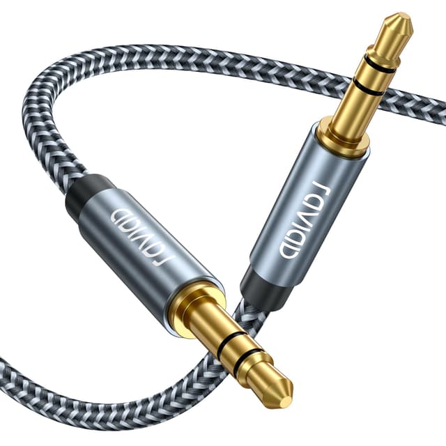 RAVIAD Aux Kabel 3,5mm Klinke auf Klinkenkabel 3M, Stereo Audio Kabel Nylon Geflochtenes für Kopfhörer, Auto, Galaxy A/M Serien, Redmi Note Serie, PC, Tablets, Lautsprecher, MP3 Player 3M Grau