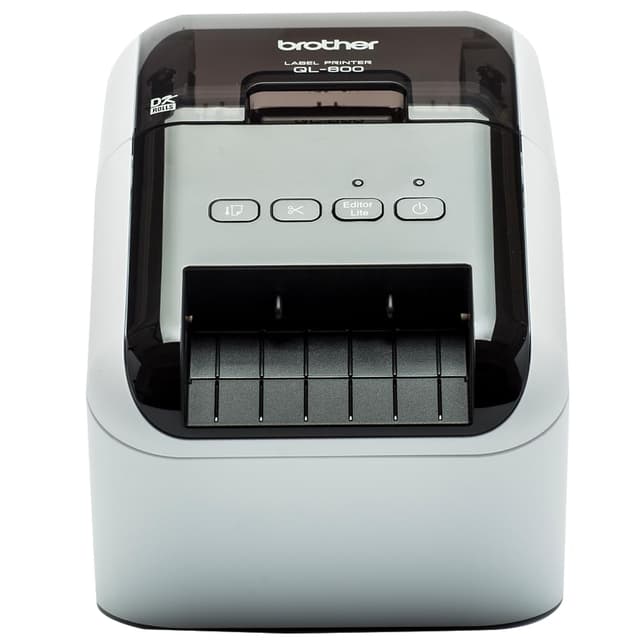 Brother QL-800 Monochrom Etikettendrucker (mit Rot-Schwarz-Druckfunktion, USB-Schnittstelle, Barcodedruck, automatische Schneideeinheit) QL 800