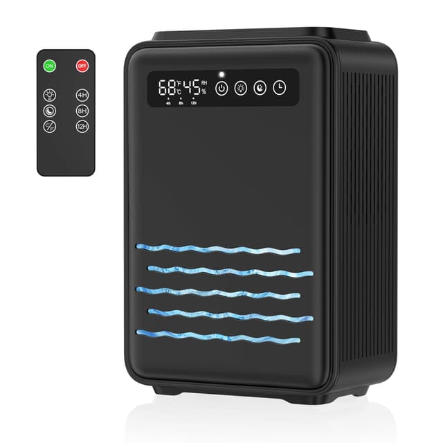 Aktualisierter Luftentfeuchter (Fernbedienung) für Schlafzimmer,2,8L Wassertank,75 m²,Leiser Kleiner Luftentfeuchter für Keller,Badezimmer zu Hause mit Automatischer Abschaltung,LED-Licht,Schwarz