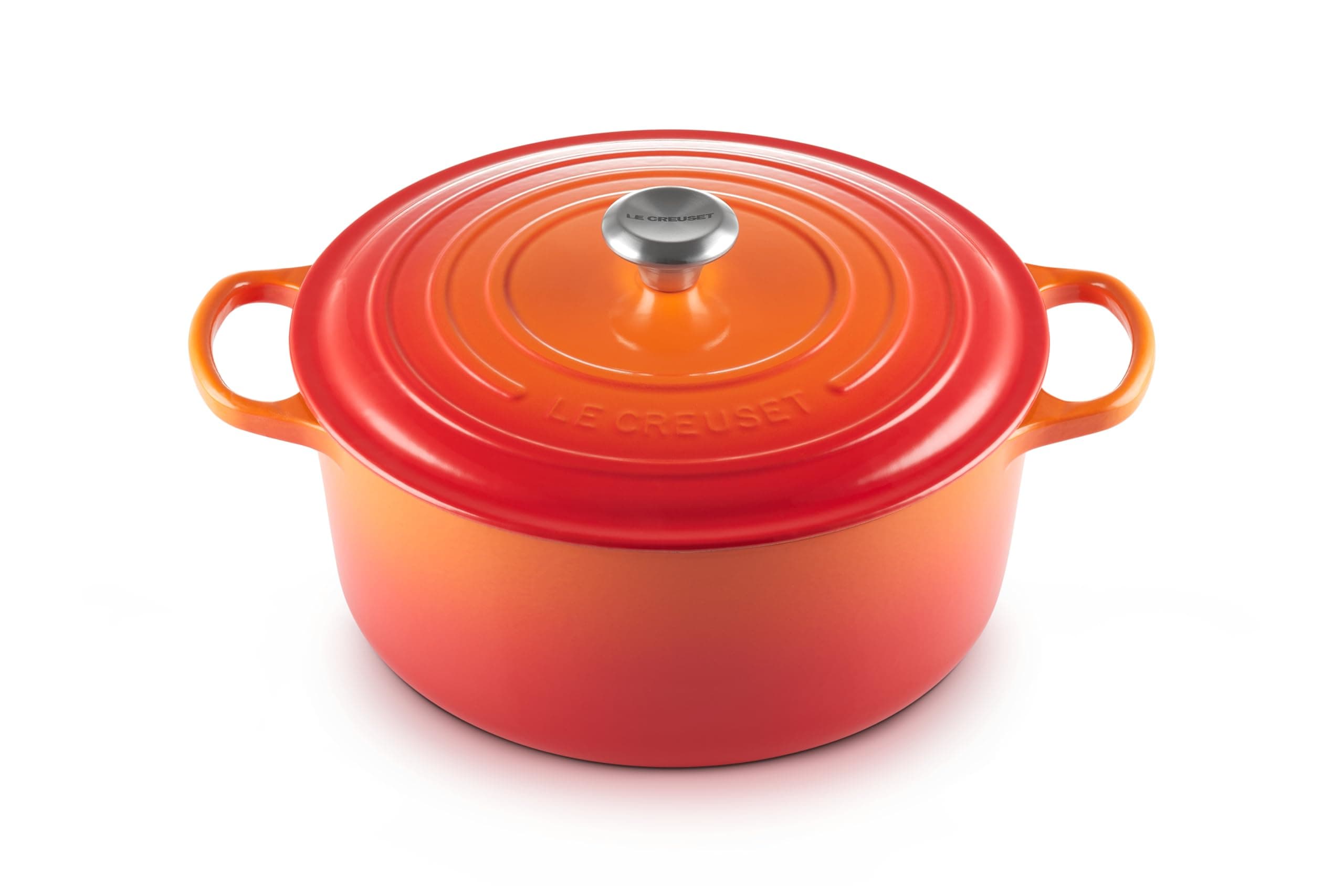 Le Creuset Signature Gusseisen-Bräter mit Deckel, Ø 30 cm, Rund, Für alle Herdarten und Induktion geeignet, Volumen: 8.1 l, 7,165 kg, Ofenrot, 21177300902430 Ofenrot 30 cm