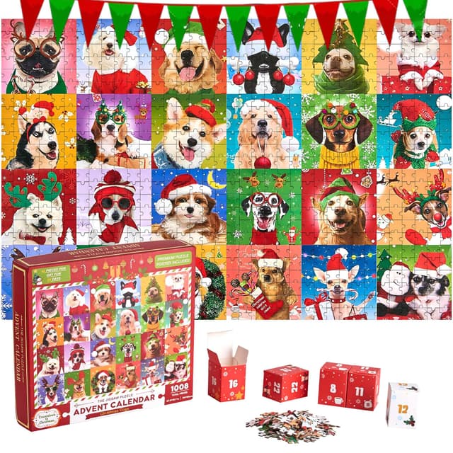 Douthfolle Adventskalender 2024 Jigsaw Puzzles,Adventskalender Jigsaw Puzzles für Erwachsene und Kinder,Weihnachten Puzzles Weihnachts Geschenk für Jungen,Mädchen
