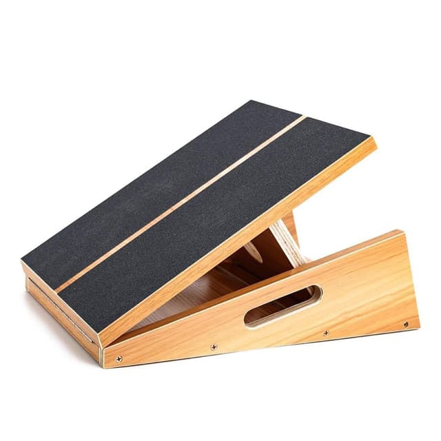 Professionelles Schrägbrett aus Holz, verstellbares Neigungsbrett und Wadendehner, Stretch-Brett - extra seitliches Griff-Design für Tragbarkeit - 40,6 x 31,8 cm, 5 Positionen (158,8 kg Kapazität) Vollständige Abdeckung