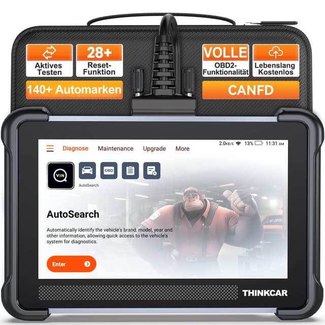 OBD2 Diagnosegerät, ThinkScan 672 Diagnosegerät Auto Mit 28+ Reset-Funktion Und Volle Systemdiagnose, Auslesegerät Auto Für Aktives Testen/Erweiterte ECU-Codierung/BI-Direktionale Steuerung/CANFD Schwarz