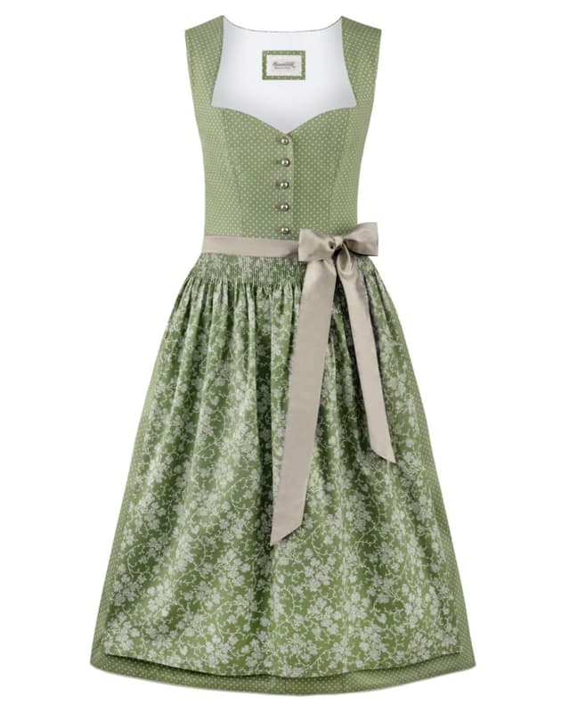 Stockerpoint Damen Dirndl Edonita I Größe 32-48 I Trachtenkleid mit liebevollen Details & Dirndlschürze I 100% Baumwolle I Bequem & pflegeleicht I Perfekt für Trachten & Festlichkeiten