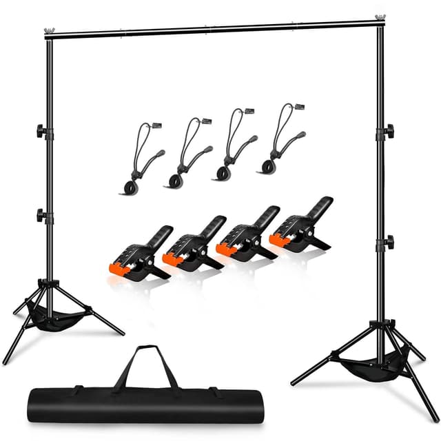 Heysliy Fotohintergrund Ständer Set 3x2m – Verstellbares Hintergrundsystem für Fotografie, Foto Hintergrund, Backdrop Stand, Hochzeit & Party Deko mit Tragetasche 2X3M Foto-Hintergrundständer