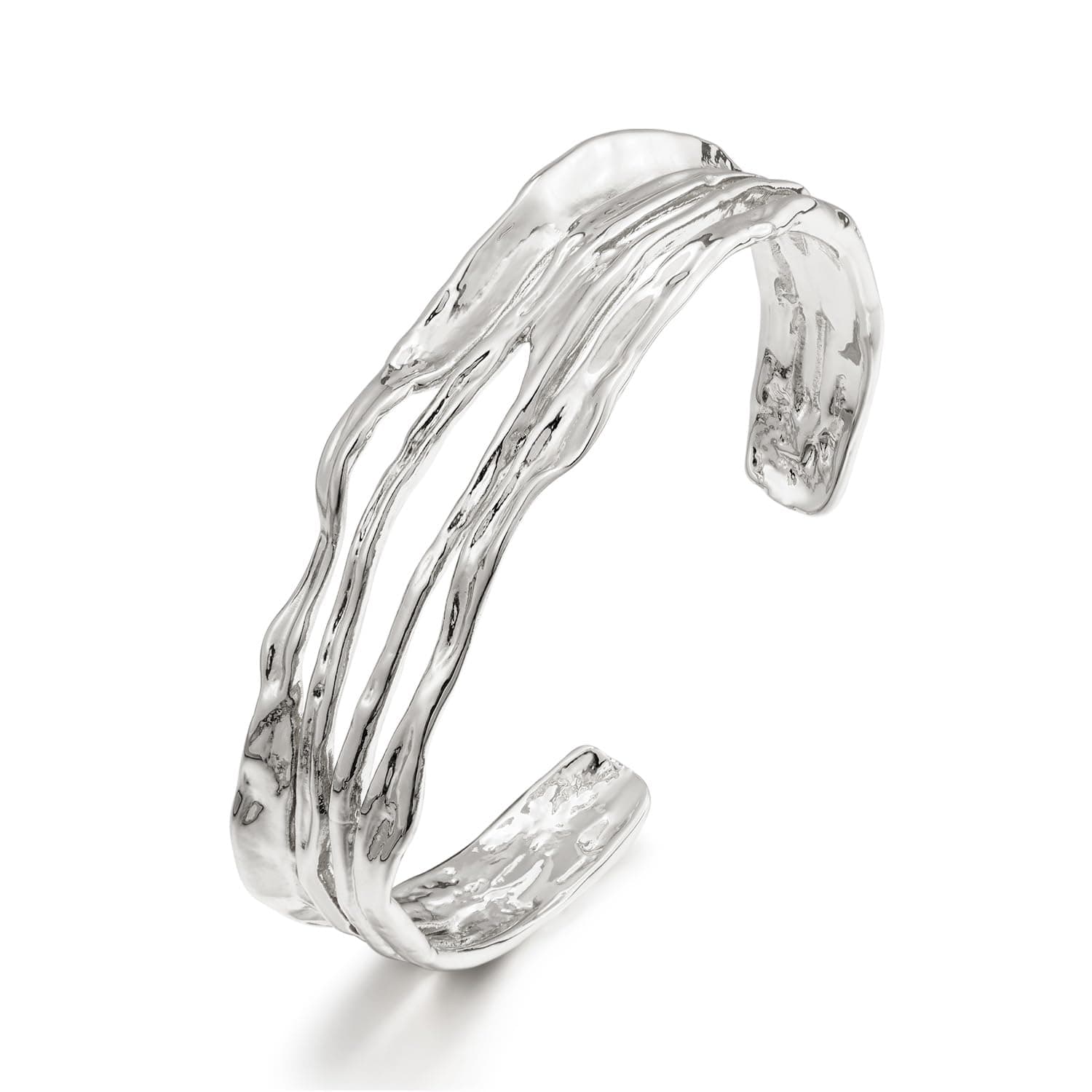 LILIE&WHITE Damen Armreif – Schlichtes Goldenes Manschettenarmband, Verstellbarer Offener Kreuzdraht-Armreif, Stapelbarer Schmuck für das Handgelenk Armbänder 1