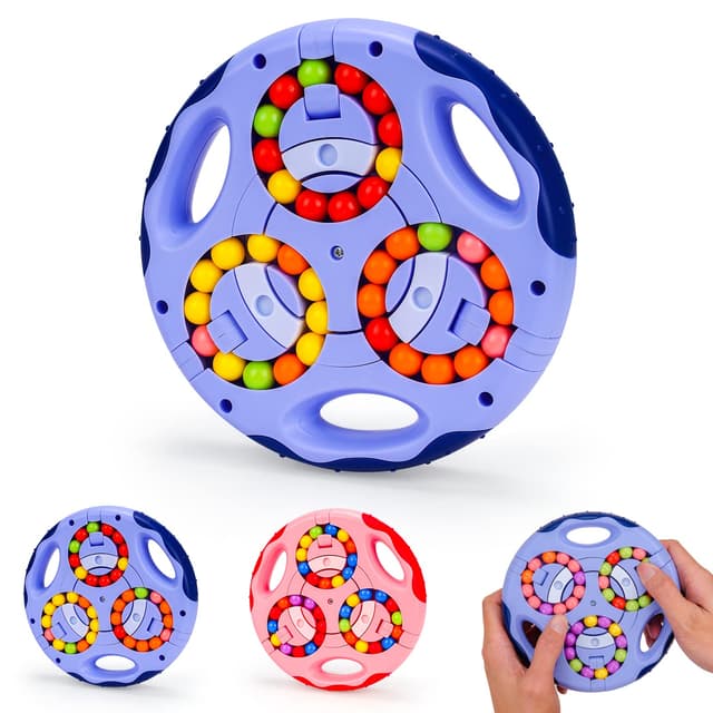 Kiss Baby Rotierender Fingerwürfel Intelligenz Spiele, IQ Game Magic Bean Rotating Cube Spielzeug, Dekompression Puzzle Toys für Kinder Teens Erwachsene - Neueste Angst Linderung Spielzeug