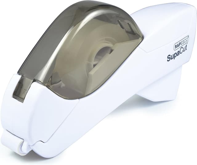 Rapesco 1445 SupaCut Klebebandspender mit 2 Klebebandrollen, Weiß