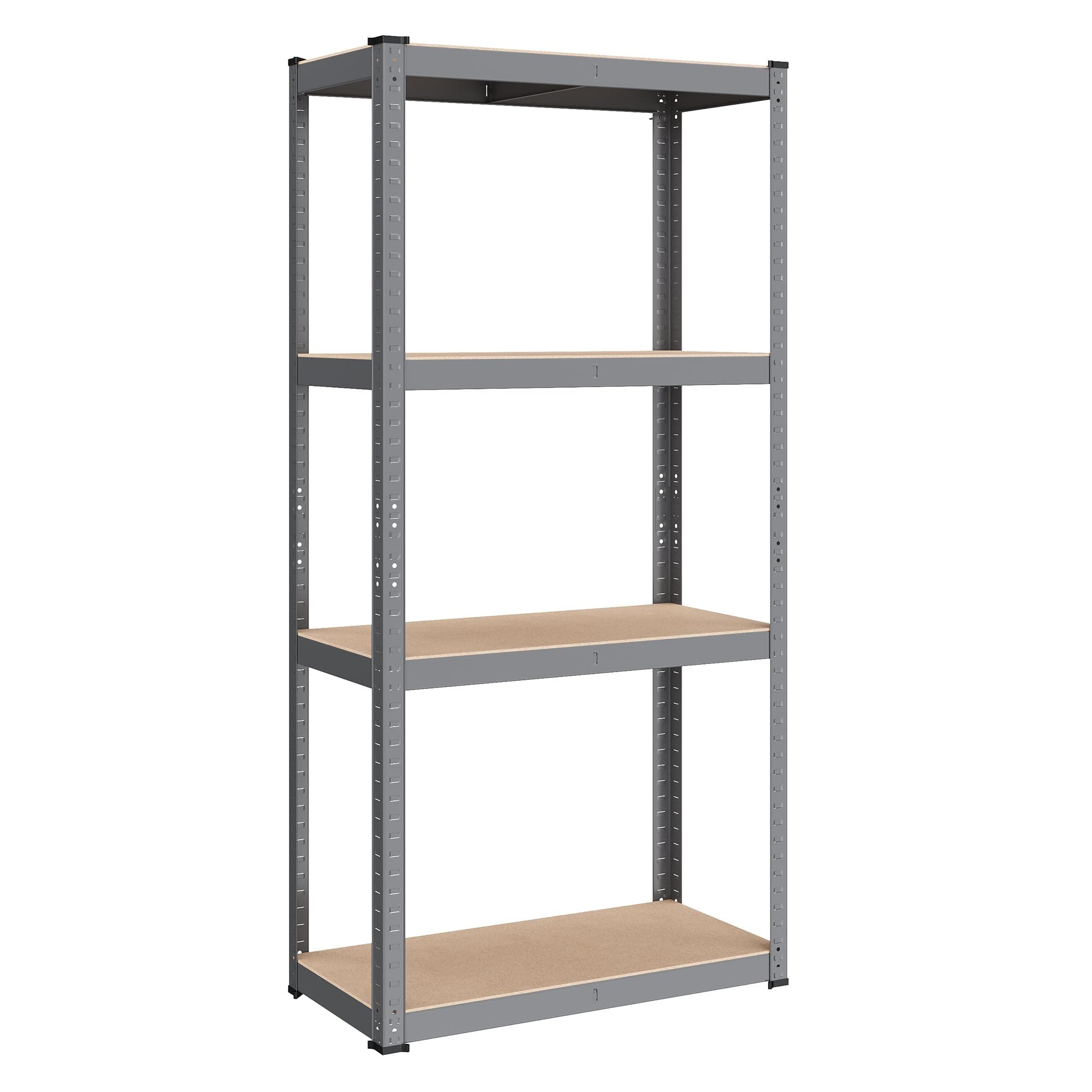 SONGMICS Schwerlastregal, Kellerregal, Lagerregal, 40 x 80 x 160 cm, Regal mit Stahlgestell, bis 520 kg belastbar, 4 verstellbare Ablagen, grau GLR044G01 1 Grau
