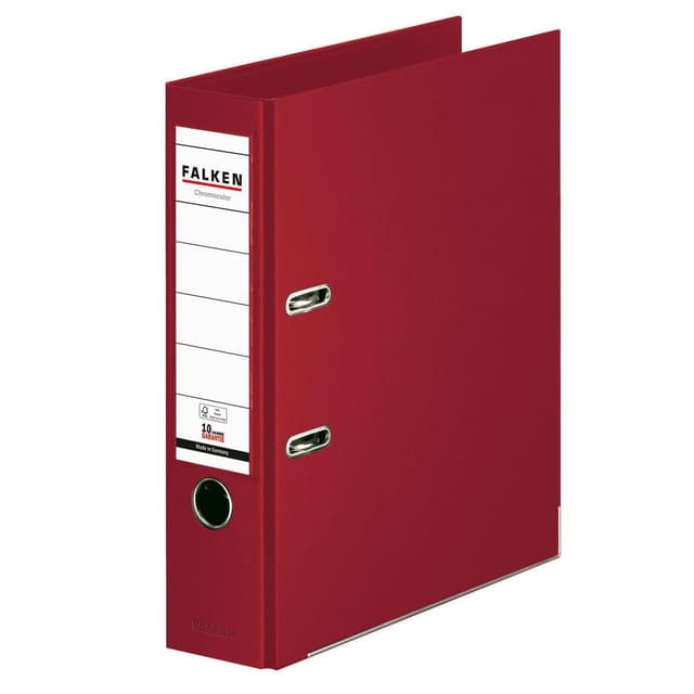 Original Falken 10er Pack Chromocolor Premium-Ordner. Made in Germany. Kunststoffbezug außen und innen 8 cm breit DIN A4 bordeaux Ringordner Aktenordner Briefordner Büroordner Plastikordner bordeaux breit